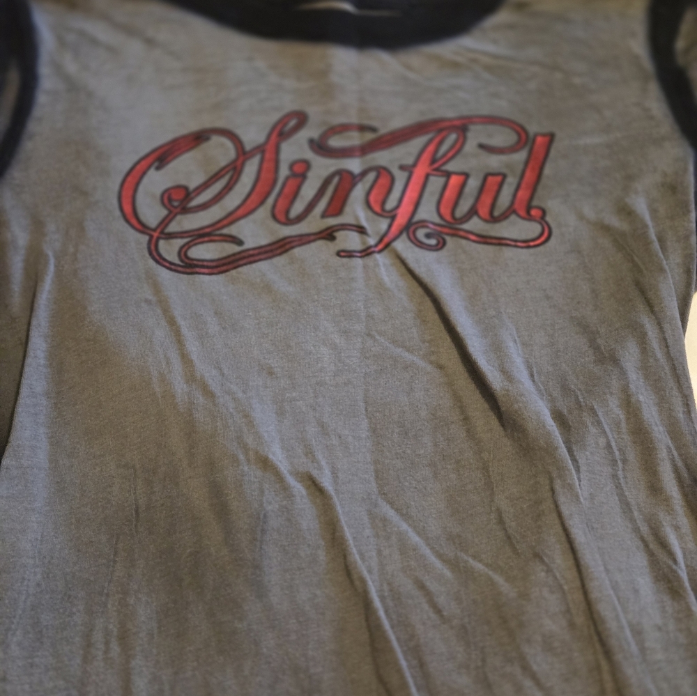 Gray and Black Sinful T-Shirt